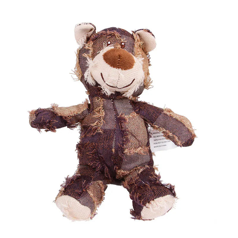 Oso de peluche para mascotas, juguete interactivo de felpa para perros, limpieza de dientes, antimordeduras, juguete Abreact, suministros para mascotas