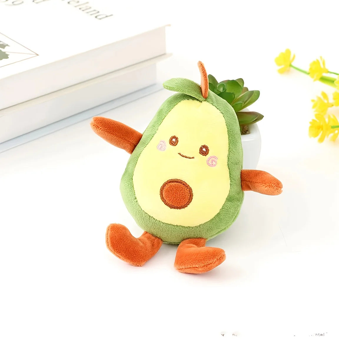 1 juguete de peluche para mascotas con forma de aguacate de dibujos animados, para que los perros interactuen y jueguen en la vida diaria