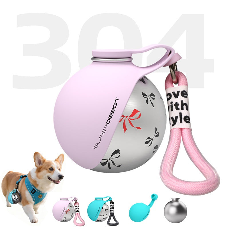 Portable Stainless Steel Water Bottle for Small Dogs - Convenient Travel Water Dispenser and Bowl for Pets