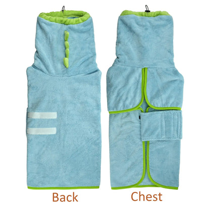 Quick-Dry Dog Bathrobe and Towel Set with Adjustable Microfiber Robe and Drying Gloves, Perfect for Cold Weather and Beach Swimming Grooming Supplies