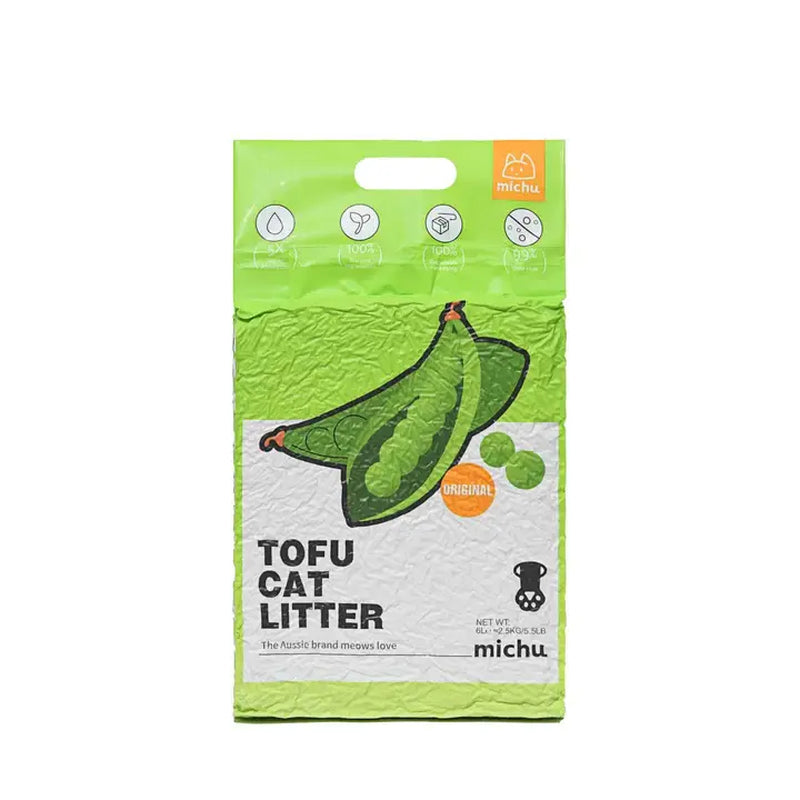 Michu Natural Clumping Tofu Cat Litter - 5.5 lbs (88 oz)