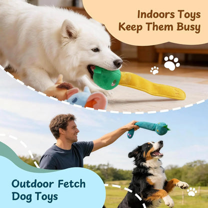 Nocciola 5-Pack Plush Wild Animal Squeaky Dog Toys with Crinkle Paper and Treat Compartment - Interactive Fetch Toys for Aggressive Chewers and All Breeds