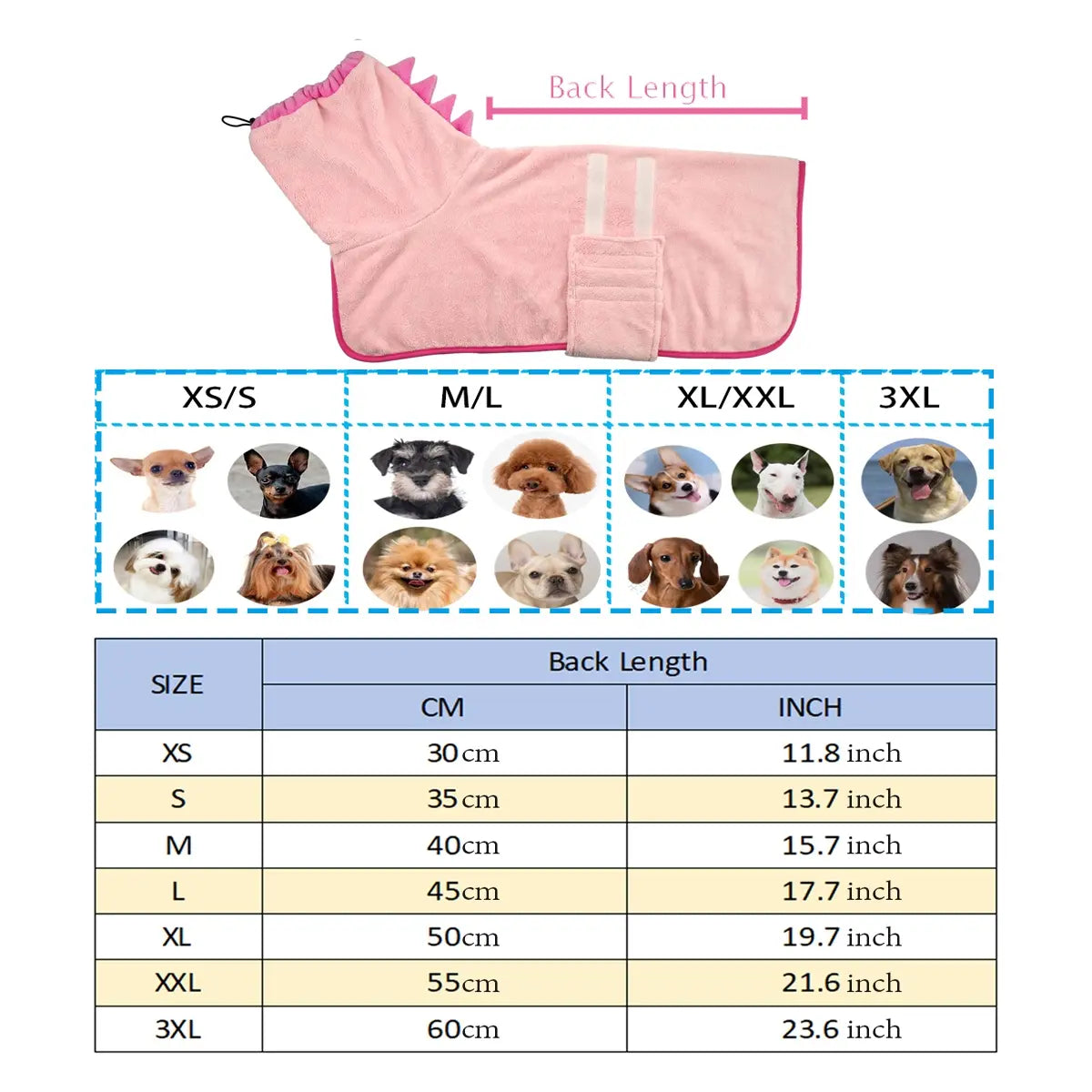 Quick-Dry Dog Bathrobe and Towel Set with Adjustable Microfiber Robe and Drying Gloves, Perfect for Cold Weather and Beach Swimming Grooming Supplies