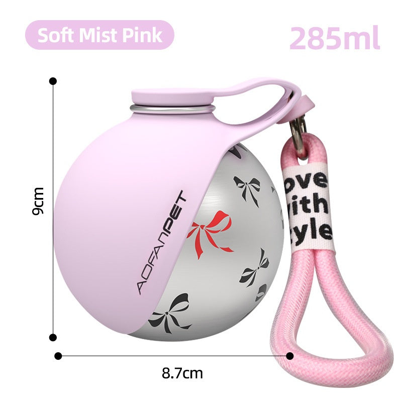 Portable Stainless Steel Water Bottle for Small Dogs - Convenient Travel Water Dispenser and Bowl for Pets