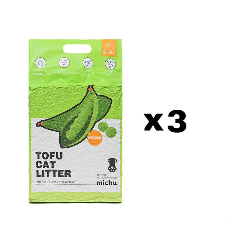 Michu Natural Clumping Tofu Cat Litter - 5.5 lbs (88 oz)