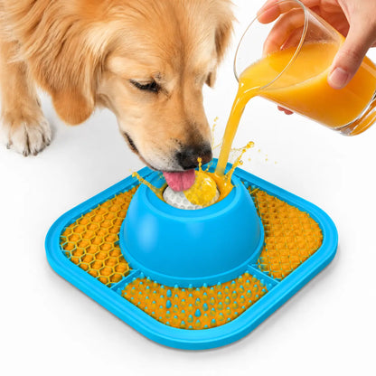 2026 Enhanced Slow Feeder Dog Bowl and Lick Mat with Anti-Slip Design and Interactive Rolling Ball Toy for All Breeds - Ideal for Dietary Supplementation and Post-Operative Nutrition