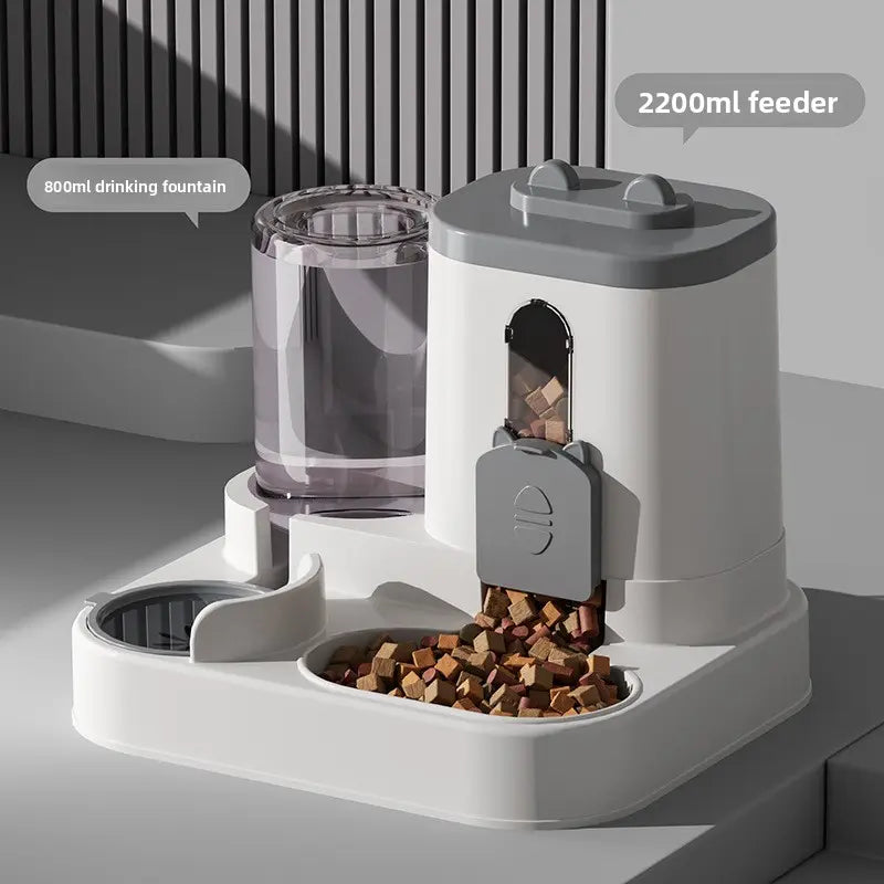 Automatic Cat Feeder and Water Dispenser Combo - Gravity Operated, Durable Plastic Design, Ideal Pet Supply for Cats