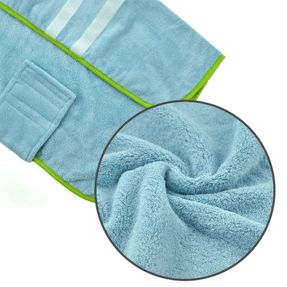 Quick-Dry Dog Bathrobe and Towel Set with Adjustable Microfiber Robe and Drying Gloves, Perfect for Cold Weather and Beach Swimming Grooming Supplies