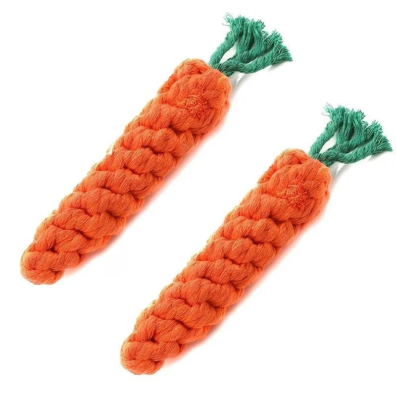 Juguete con nudo para mascotas para perros y gatos, juguetes para masticar con forma de zanahoria, cuerda de algodón, juguetes para perros de interior, accesorios para perros, 1 ud.