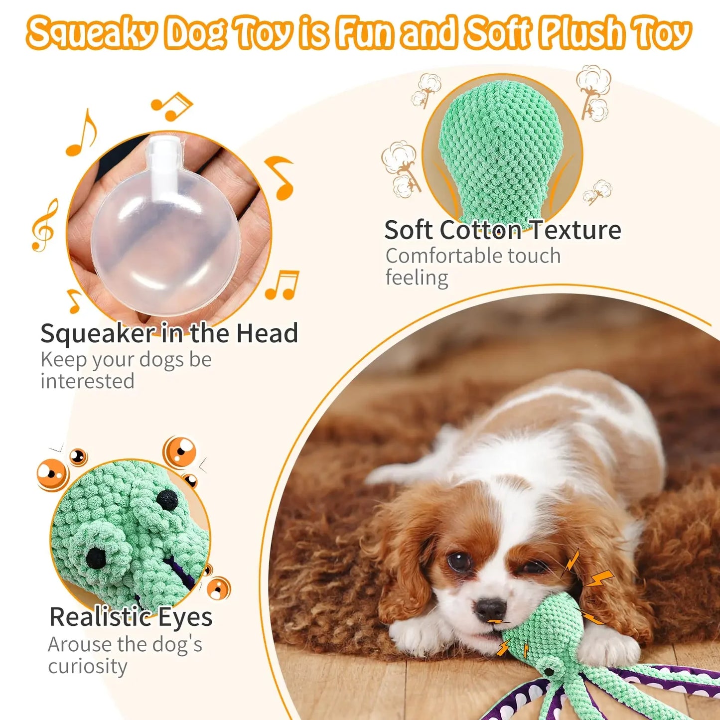 Juguete de peluche para mascotas, rompecabezas de concha de pulpo con voz para perros y gatos, juguete interactivo resistente a mordeduras para limpieza de dientes de perros, juguete para masticar, suministros para mascotas