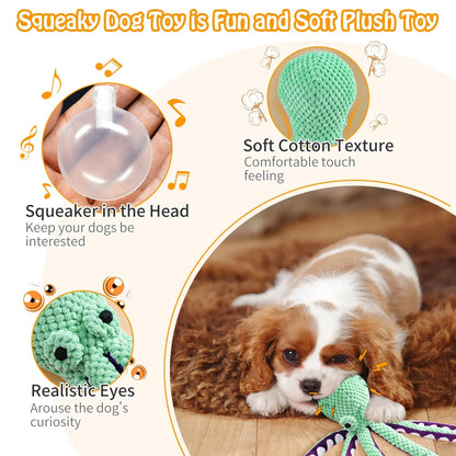 Juguete de peluche para mascotas, rompecabezas de concha de pulpo con voz para perros y gatos, juguete interactivo resistente a mordeduras para limpieza de dientes de perros, juguete para masticar, suministros para mascotas