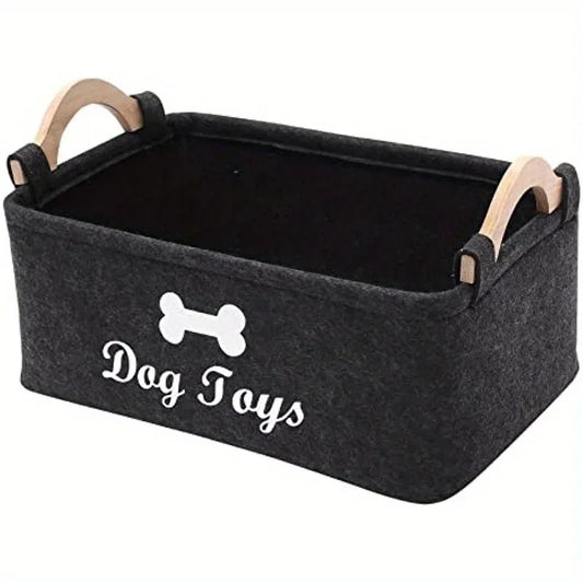 Caja de juguetes de fieltro para mascotas, caja de juguetes para perros, caja de cesta de almacenamiento: perfecta para organizar mascotas