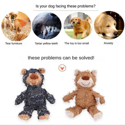 Oso de peluche para mascotas, juguete interactivo de felpa para perros, limpieza de dientes, antimordeduras, juguete Abreact, suministros para mascotas