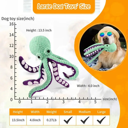 Juguete de peluche para mascotas, rompecabezas de concha de pulpo con voz para perros y gatos, juguete interactivo resistente a mordeduras para limpieza de dientes de perros, juguete para masticar, suministros para mascotas