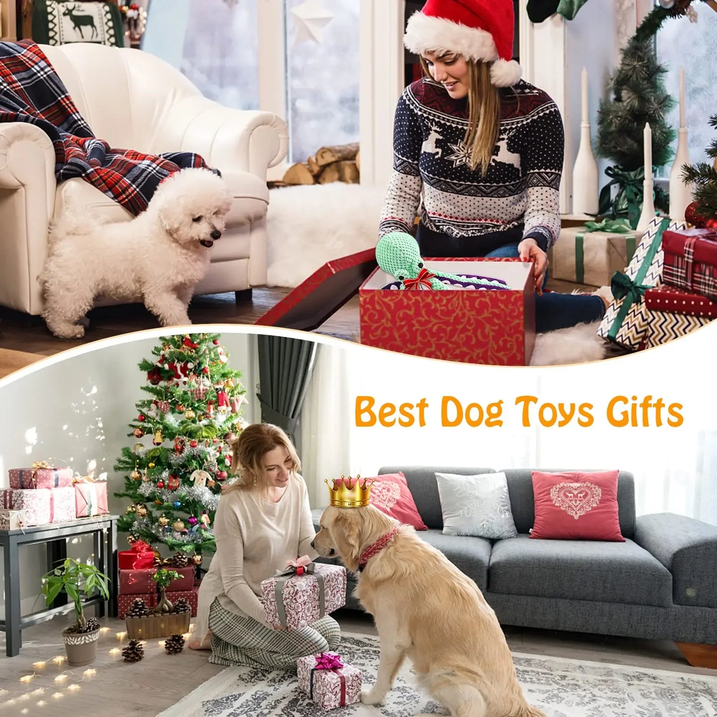 Juguete de peluche para mascotas, rompecabezas de concha de pulpo con voz para perros y gatos, juguete interactivo resistente a mordeduras para limpieza de dientes de perros, juguete para masticar, suministros para mascotas