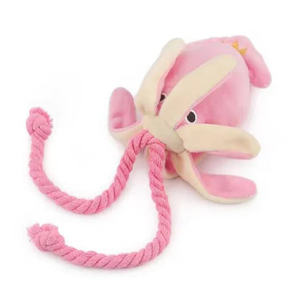 Juguetes para perros; juguetes para gatos; pulpo de cuerda de algodón emisor de sonido; juguetes masticables duraderos para limpiar los dientes; juguetes interactivos para mascotas.