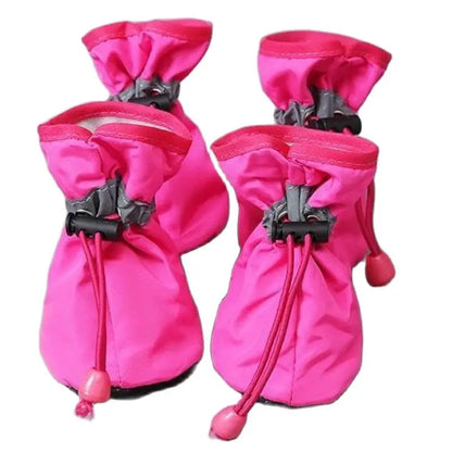 Juego de 4 Zapatos Impermeables para Perros, Botas Antideslizantes para Lluvia, Calzado para Perros Pequeños, Cachorros, Botines para Mascotas, Accesorios para Patas de Perro