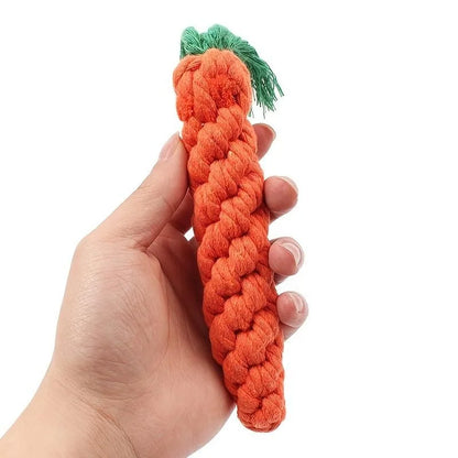 Juguete con nudo para mascotas para perros y gatos, juguetes para masticar con forma de zanahoria, cuerda de algodón, juguetes para perros de interior, accesorios para perros, 1 ud.