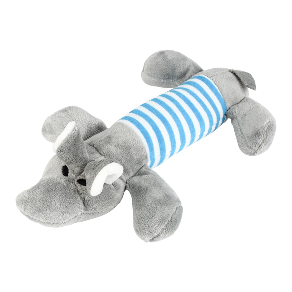 Apto para todos los mascotas, juguetes de lana para perros y gatos, muñecas populares con sonido para masticar, elefante, pato, cerdo, mascota, divertidos juguetes de peluche