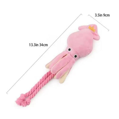 Juguetes para perros; juguetes para gatos; pulpo de cuerda de algodón emisor de sonido; juguetes masticables duraderos para limpiar los dientes; juguetes interactivos para mascotas.
