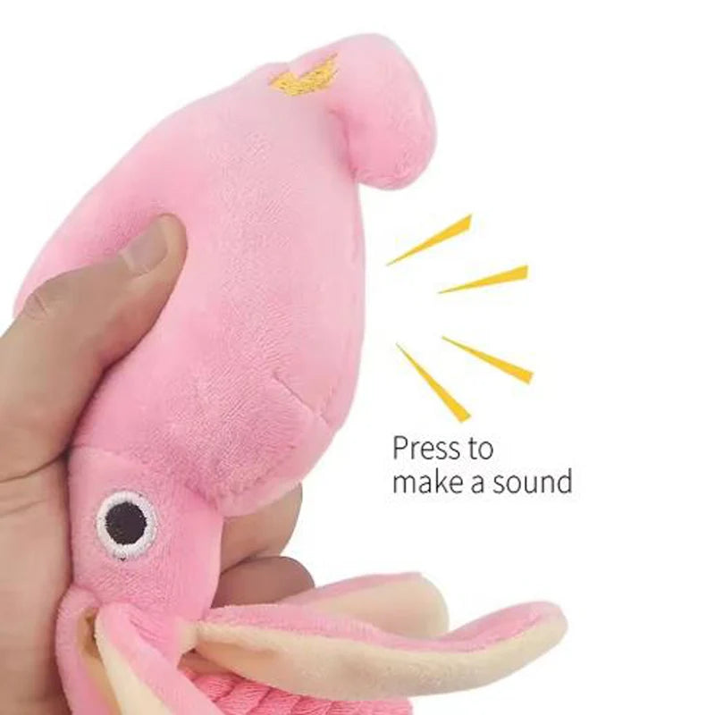 Juguetes para perros; juguetes para gatos; pulpo de cuerda de algodón emisor de sonido; juguetes masticables duraderos para limpiar los dientes; juguetes interactivos para mascotas.