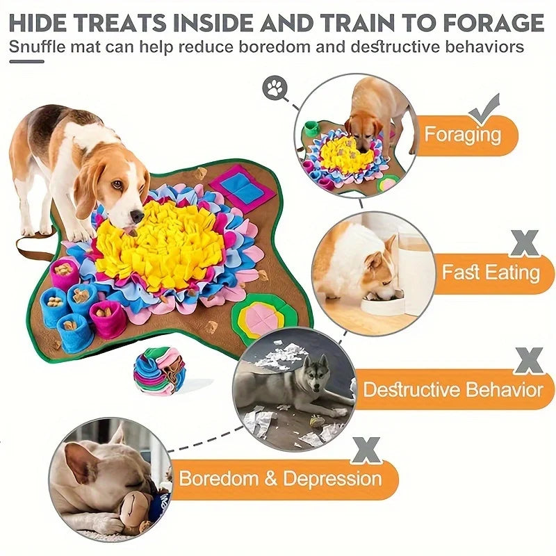 Estera de entrenamiento para olfatear mascotas, manta de entrenamiento ecológica para perros y gatos, alivio educativo del estrés, resistente a mordeduras, comida lenta