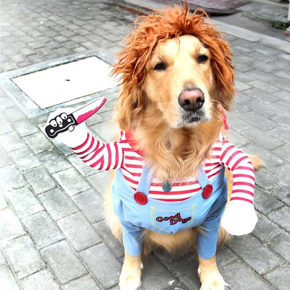 Conjunto divertido de Festival para mascotas, disfraces de Halloween para perros y gatos, novedad, ropa de Cosplay ajustable para gatos, perros medianos y grandes, Bulldog, Pug