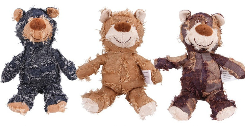 Oso de peluche para mascotas, juguete interactivo de felpa para perros, limpieza de dientes, antimordeduras, juguete Abreact, suministros para mascotas