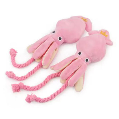 Juguetes para perros; juguetes para gatos; pulpo de cuerda de algodón emisor de sonido; juguetes masticables duraderos para limpiar los dientes; juguetes interactivos para mascotas.