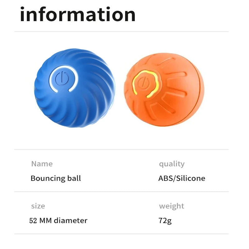 Pelota de juguete inteligente para perros, juguete interactivo electrónico para mascotas, pelota móvil USB, rebote en movimiento automático para cachorros, regalo de cumpleaños, producto para gatos