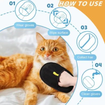 Guantes de aseo para mascotas, cepillo para eliminar el pelo de perros y gatos, guante de limpieza para gatitos, para sofá, alfombra, ropa, eliminación de pelo de mascotas, suministros para mascotas
