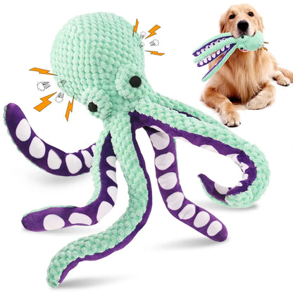 Juguete de peluche para mascotas, rompecabezas de concha de pulpo con voz para perros y gatos, juguete interactivo resistente a mordeduras para limpieza de dientes de perros, juguete para masticar, suministros para mascotas