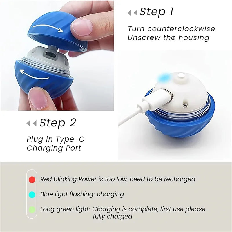 Pelota de juguete inteligente para perros, juguete interactivo electrónico para mascotas, pelota móvil USB, rebote en movimiento automático para cachorros, regalo de cumpleaños, producto para gatos