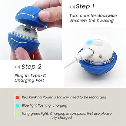 Pelota de juguete inteligente para perros, juguete interactivo electrónico para mascotas, pelota móvil USB, rebote en movimiento automático para cachorros, regalo de cumpleaños, producto para gatos