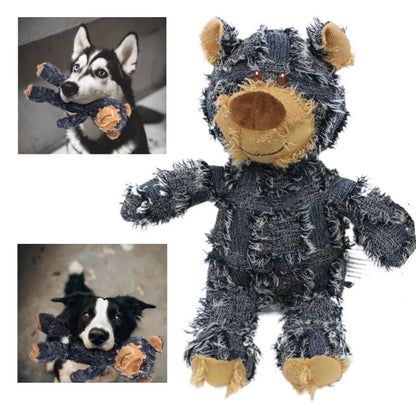 Oso de peluche para mascotas, juguete interactivo de felpa para perros, limpieza de dientes, antimordeduras, juguete Abreact, suministros para mascotas