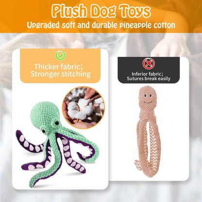 Juguete de peluche para mascotas, rompecabezas de concha de pulpo con voz para perros y gatos, juguete interactivo resistente a mordeduras para limpieza de dientes de perros, juguete para masticar, suministros para mascotas