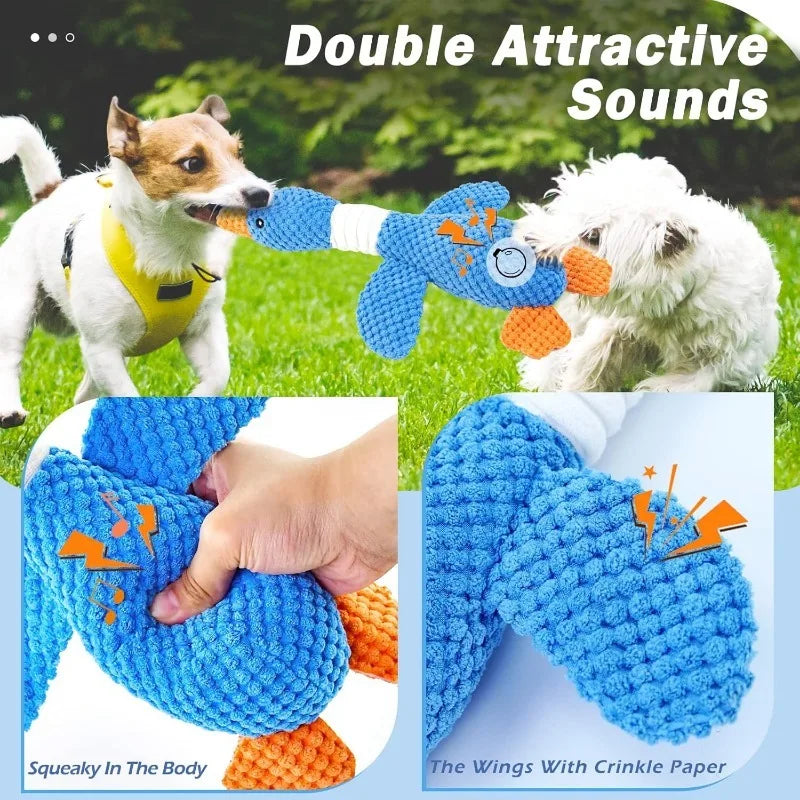 Juguetes para Perros y Gatos Mordedores Agresivos, Juguete Chirriante para Masticar, Muñeco de Peluche Interactivo para Mascotas