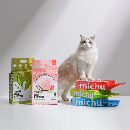 Michu Natural Clumping Tofu Cat Litter - 5.5 lbs (88 oz)