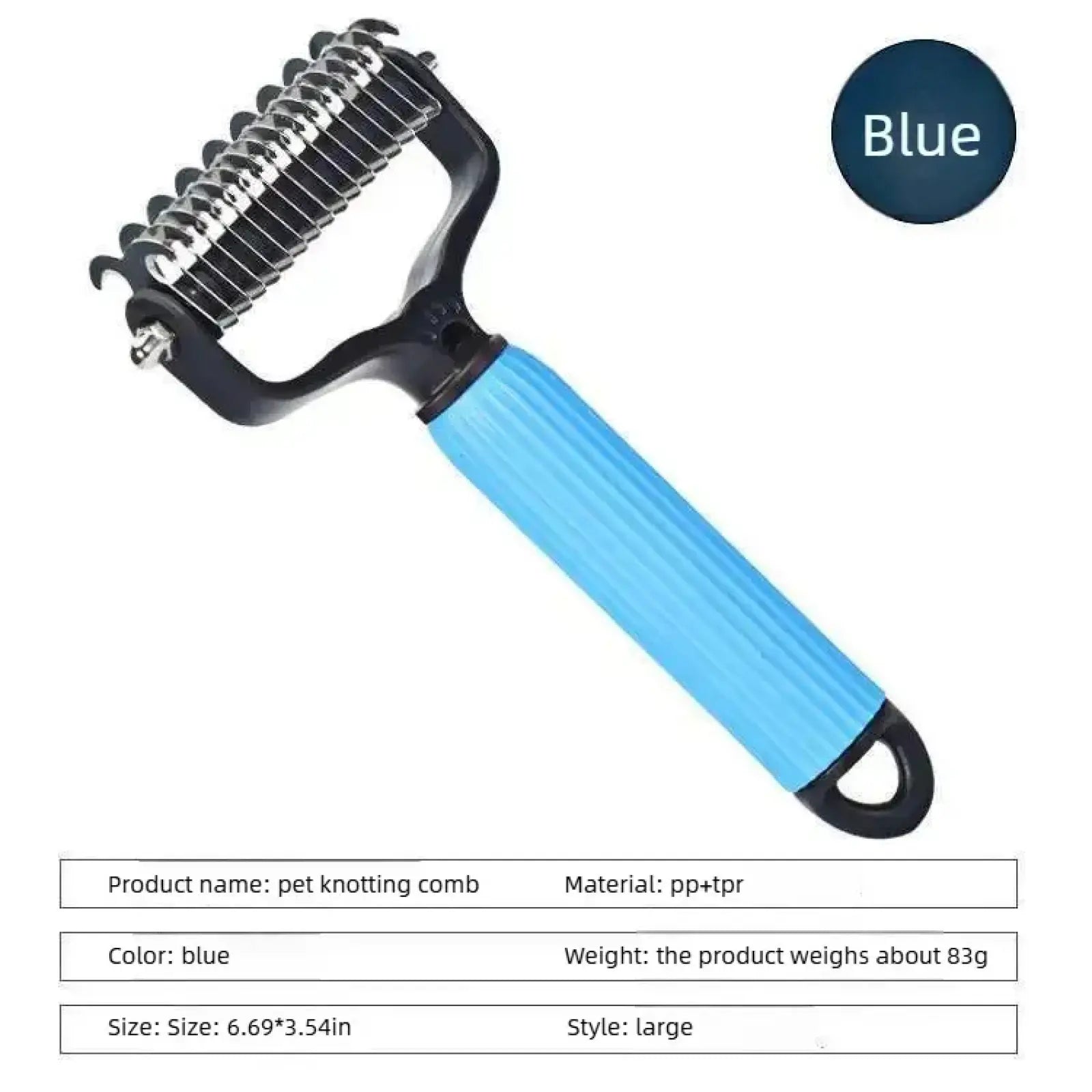 Professional Pet Grooming Tool - Universal Detangling Comb for Dogs with Stainless Steel Double-Sided Design for Effective Shedding and Matted Hair Removal, Ideal for Daily Coat Maintenance.