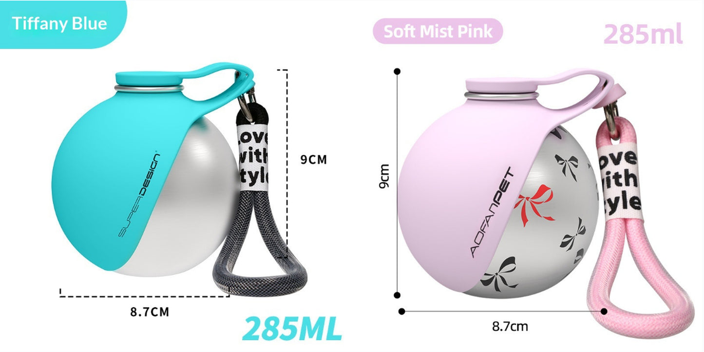 Portable Stainless Steel Water Bottle for Small Dogs - Convenient Travel Water Dispenser and Bowl for Pets