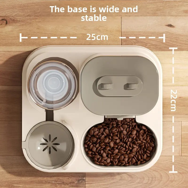 Automatic Cat Feeder and Water Dispenser Combo - Gravity Operated, Durable Plastic Design, Ideal Pet Supply for Cats