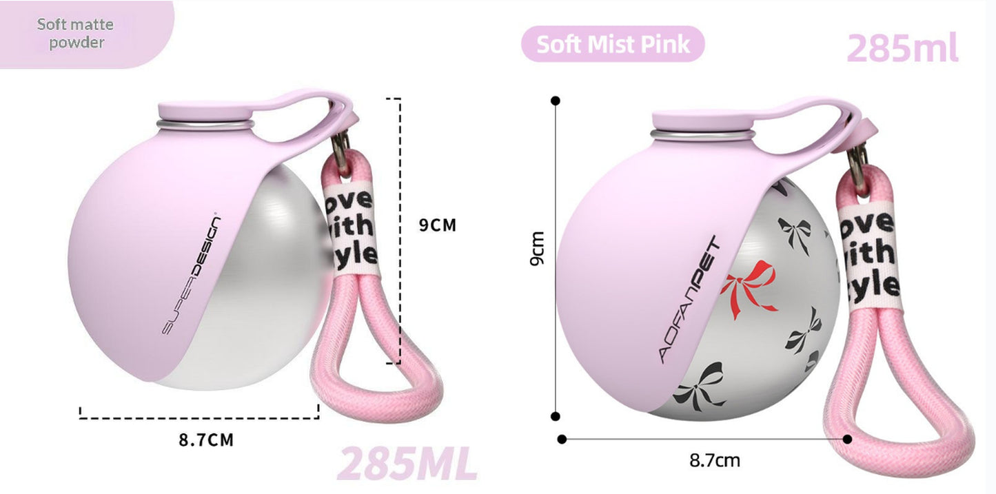 Portable Stainless Steel Water Bottle for Small Dogs - Convenient Travel Water Dispenser and Bowl for Pets