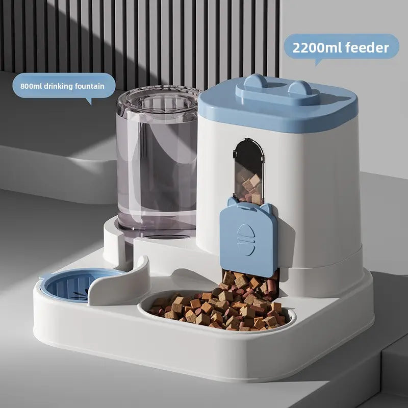 Automatic Cat Feeder and Water Dispenser Combo - Gravity Operated, Durable Plastic Design, Ideal Pet Supply for Cats