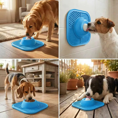 2026 Enhanced Slow Feeder Dog Bowl and Lick Mat with Anti-Slip Design and Interactive Rolling Ball Toy for All Breeds - Ideal for Dietary Supplementation and Post-Operative Nutrition